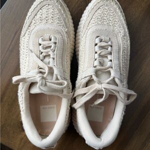Dolce Vita Cream Lace-Up Sneakers